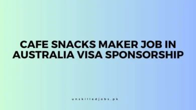 Cafe Snacks Maker Job in Australia Visa Sponsorship