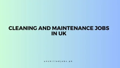 Cleaning and Maintenance Jobs in UK