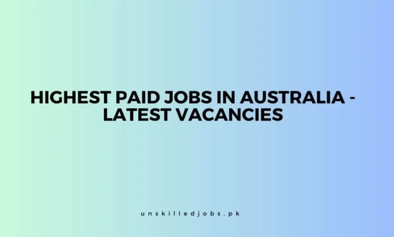 Highest Paid Jobs in Australia