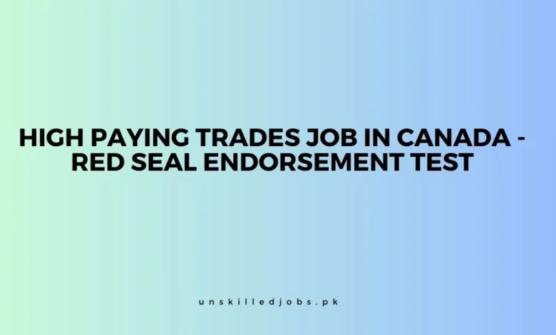 High Paying Trades Job in Canada