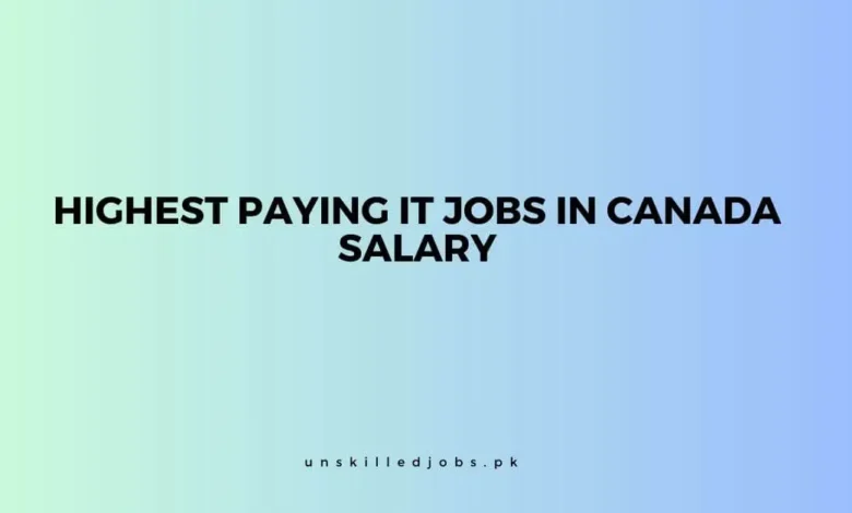 Highest Paying IT Jobs in Canada