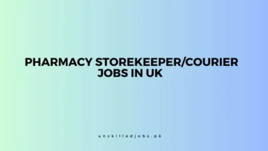 Pharmacy Storekeeper Courier Jobs in UK