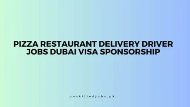 Pizza Restaurant Delivery Driver Jobs Dubai