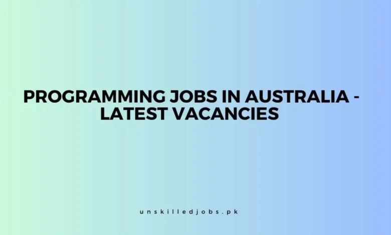 Programming jobs in Australia