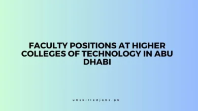 Faculty Positions at Higher Colleges of Technology in Abu Dhabi