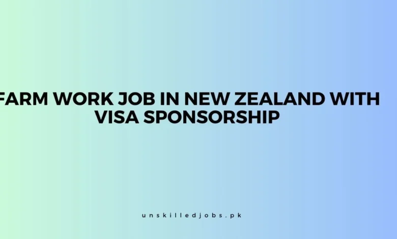 Farm Work Job in New Zealand